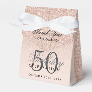 Caja Para Regalos Rubor Rosa Rosa Purpurina de oro Día de nacimiento