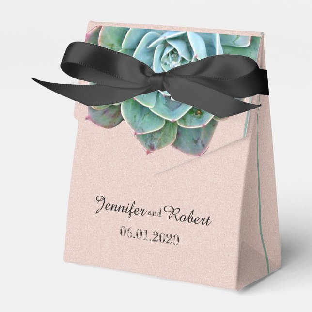 Caja Para Regalos Rubor Succulent Wedding Favor Box (Front Side)