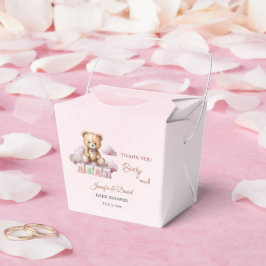 Caja Para Regalos Rubor Teddy Stars Pink Baby Girl