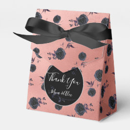 Caja Para Regalos Rubor vintage con Rosa negro de matrimonio persona