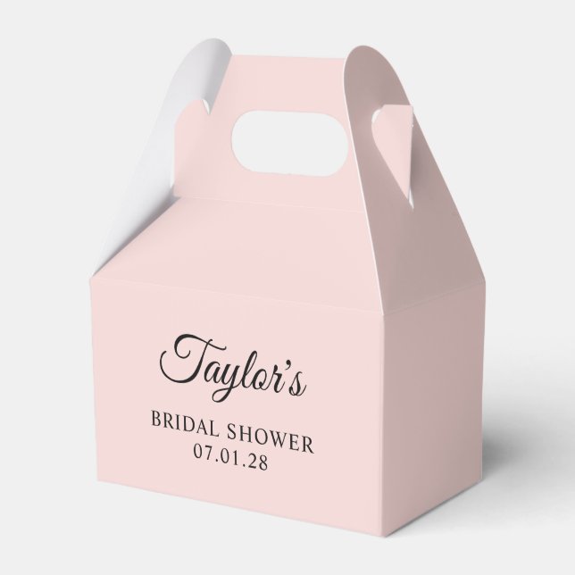 Caja Para Regalos Rubor y Black Elegant Script Bridal Shower (Front Side)