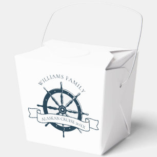 Caja Para Regalos Rueda Náutica Personalizada Fiesta de Barco de Cru