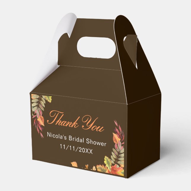 Caja Para Regalos Rustic Autumn Fall Leaves Bridal Shower (Front Side)