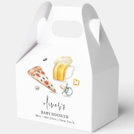 Caja Para Regalos Rustic Modern Pizza Beers Pacifier Baby Shower