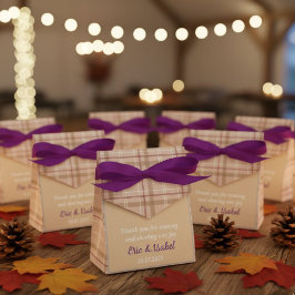 Caja Para Regalos Rustic purple checkered favor boxes 