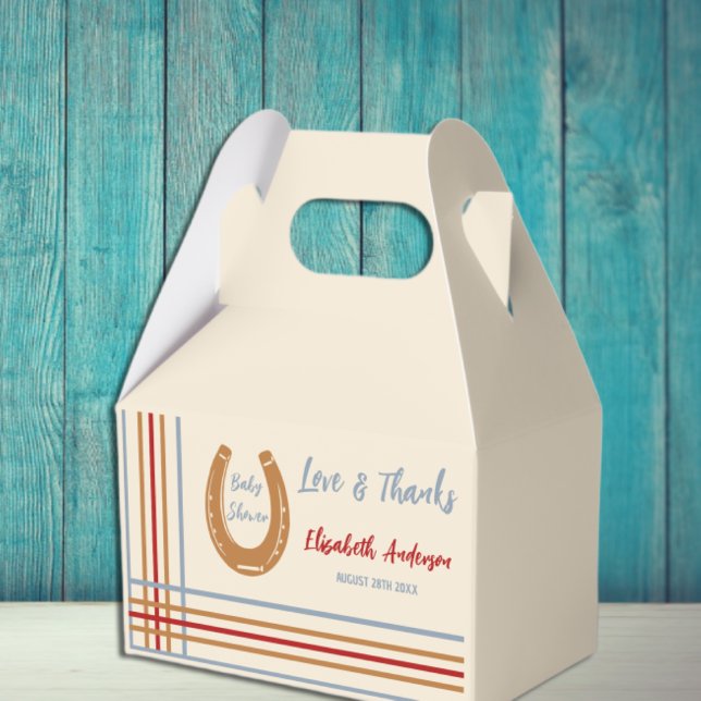 Caja Para Regalos Rustic Western Horseshoe Baby Shower (Subido por el creador)