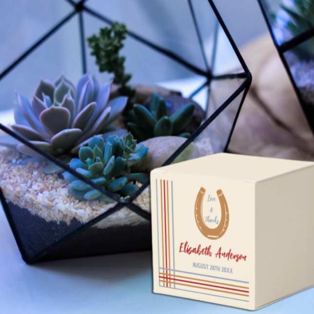 Caja Para Regalos Rustic Western Horseshoe Baby Shower (Subido por el creador)