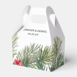 Caja Para Regalos Rustic Winter Berry Pine Greenery Wedding