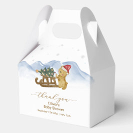 Caja Para Regalos Rustic Winter Mountain Sleigh Bear Baby Shower