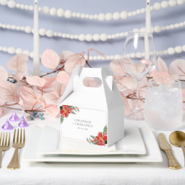 Caja Para Regalos Rustic Winter Poinsettia Red Christmas Wedding