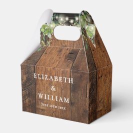 Caja Para Regalos Rustic Wood String Lights Greenery Wedding