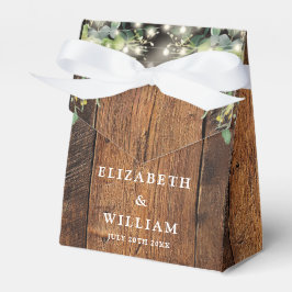 Caja Para Regalos Rustic Wood String Lights Greenery Wedding