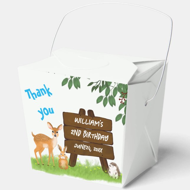 Caja Para Regalos Rustic Woodland Animals Birthday  (Anverso)