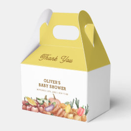 Caja Para Regalos Rústica acuarela Veggie Fruits Baby Shower