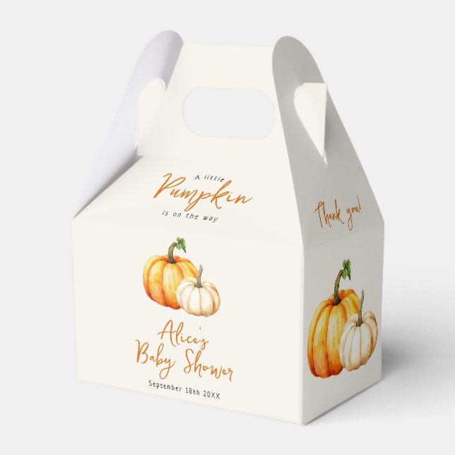 Caja Para Regalos Rústica caída de calabaza Baby Shower (Front Side)