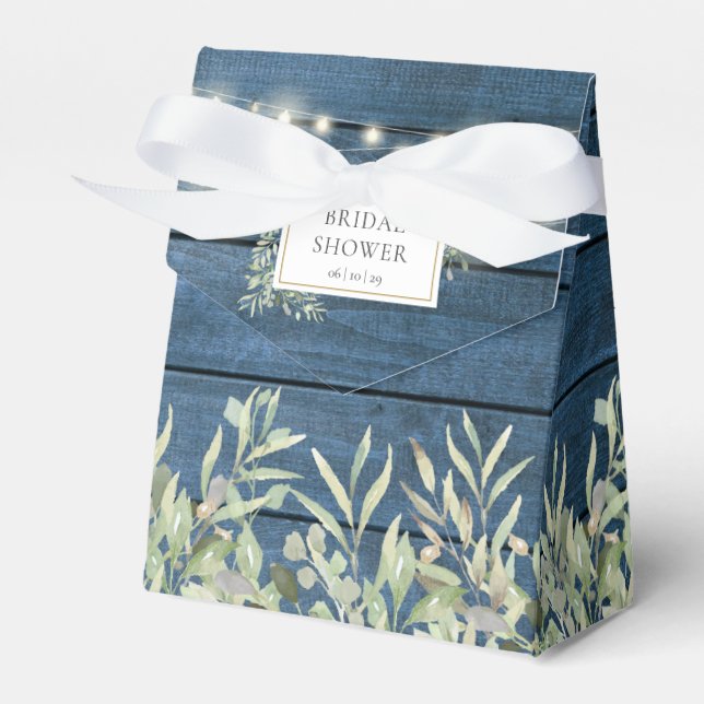 Caja Para Regalos Rústica cuerda ilumina la vegetación Ducha Bridal (Front Side)