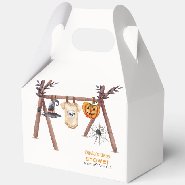 Caja Para Regalos Rústica ropa Pequeño Boo Halloween Baby Shower (Reverso )