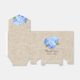 Caja Para Regalos Rústico Blue Hydrangea Flower Burlap Gracias