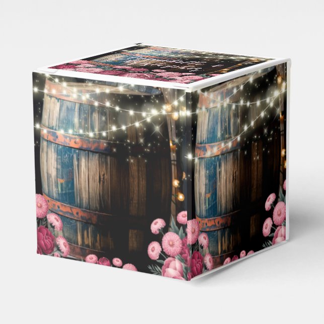 Caja Para Regalos Rústico Boda de barril Whiskey al aire libre (Costado Anverso)