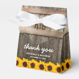 Caja Para Regalos Rústico Boda de girasol de grano de campo
