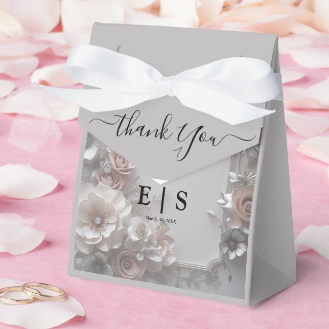 Caja Para Regalos Rústico Boda floral 3D elegante (Boda)