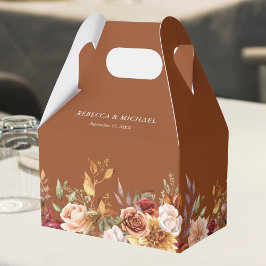 Caja Para Regalos Rústico Boda floral de Terracota Borgoña