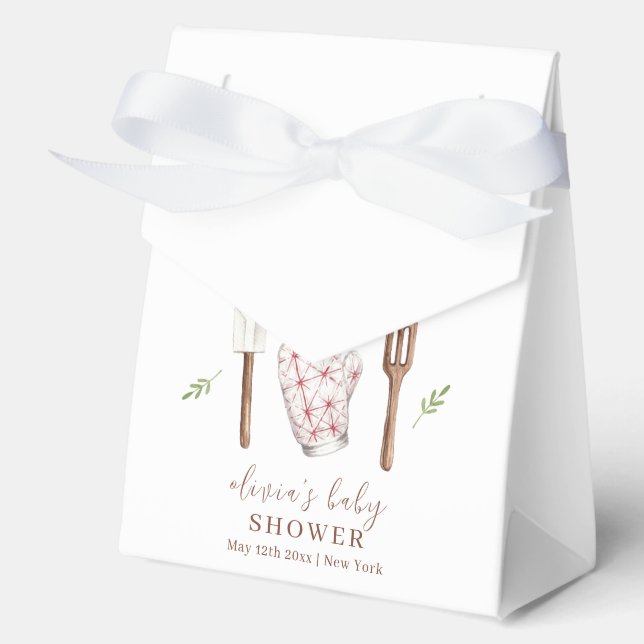 Caja Para Regalos Rústico Boho Chef Kitchen Stube Baby Shower (Anverso)