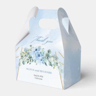 Caja Para Regalos Rústico Dusty Blue Floral eucaliptus