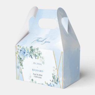 Caja Para Regalos Rústico Dusty Blue Floral eucaliptus