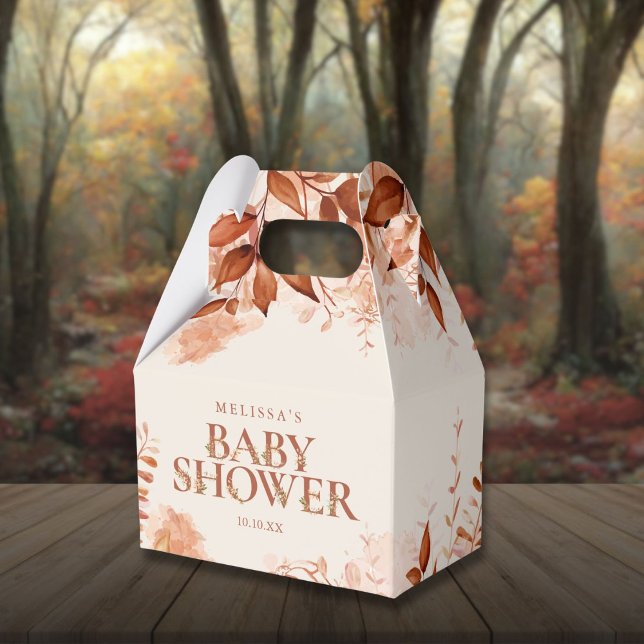 Caja Para Regalos Rústico Floral otoño otoño otoño otoño Baby Shower (Rustic Floral Autumn Fall Baby Shower Favor Boxes)