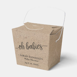 Caja Para Regalos Rústico Kraft Oh Babies Personalizado