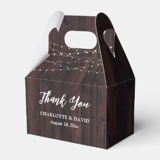 Caja Para Regalos Rústico País Barn Wood String Luces Boda
