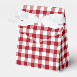 Caja Para Regalos Rústico Patrón de Cheques Rojos