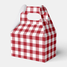 Caja Para Regalos Rústico Patrón de Cheques Rojos
