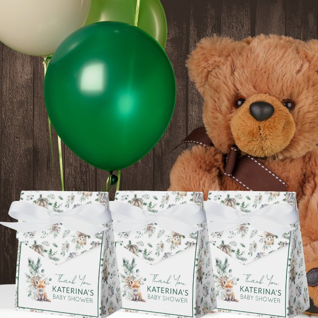 Caja Para Regalos Rústico y lindo Woodland Animals Baby Shower Graci (These cute baby shower favor boxes are perfect for a rustic woodland animal theme.)