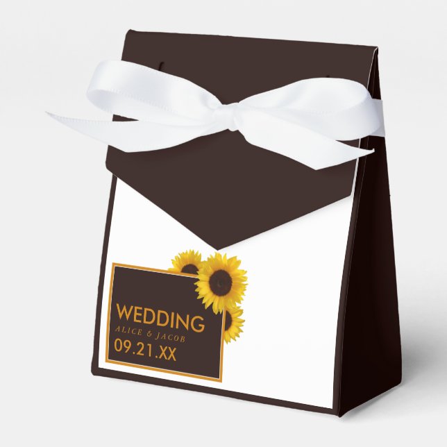 Caja Para Regalos Rústicos girasoles rurales - Boda floral (Front Side)