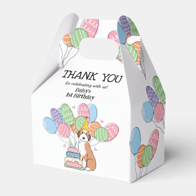 Caja Para Regalos Sable Aussiedoodle Dog Cumpleaños Gracias (Front Side)