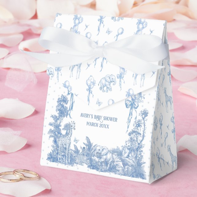 Caja Para Regalos Safari Animal Dusty Blue Toile Baby Shower (Boda)