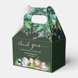 Caja Para Regalos Safari Animal Jungle Green boy Baby Shower