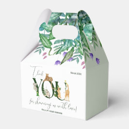 Caja Para Regalos Safari Animal Jungle Green boy Baby Shower