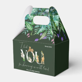 Caja Para Regalos Safari Animal Jungle Green boy Baby Shower