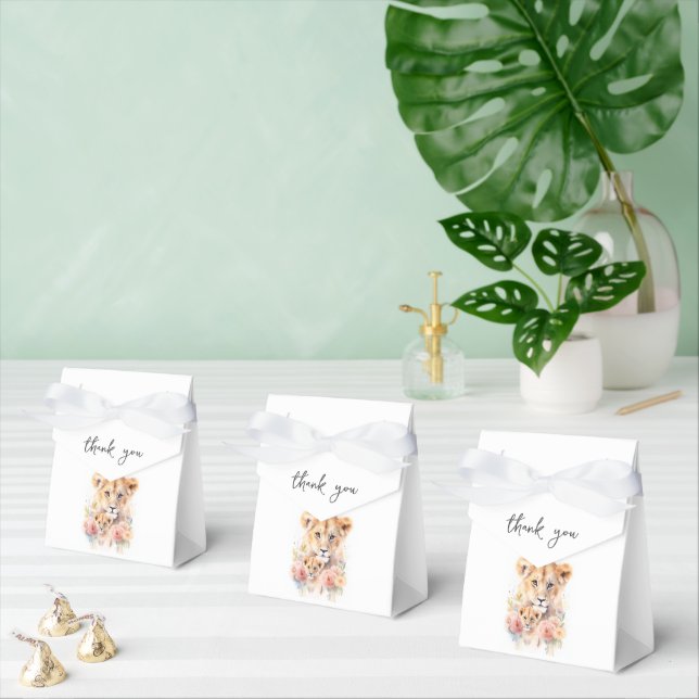 Caja Para Regalos Safari Animal Lion Floral Mom Baby Shower (Múltiple)