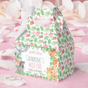 Caja Para Regalos Safari Animal Topic Floral Baby Shower Gracias