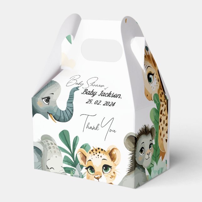 Caja Para Regalos Safari Baby Shower (Front Side)
