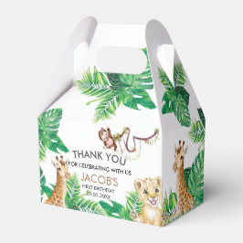 Caja Para Regalos Safari Wild One Animal Jungle Foto Primer cumpleañ