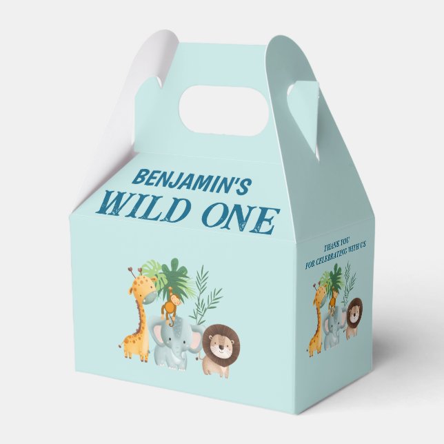 Caja Para Regalos Safari Wild One Birthday  (Front Side)