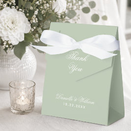 Caja Para Regalos Sage Green Boda Gracias Simple Caligrafía