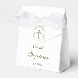 Caja Para Regalos Sage Green Bow Escudo Baptism
