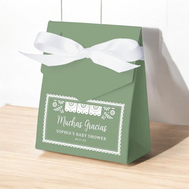 Caja Para Regalos Sage Green Cielito Lindo Baby Shower Mexicano (Subido por el creador)