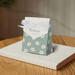 Caja Para Regalos Sage Green Daisy Pattern